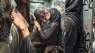 Hijabi Muslim Babes Degraded & Gangbanged by Ugly Bastards in tight spaces - Hijabi Series Part 3