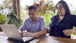 NEW Horny Boss Fucks a Pregnant Woman to Avoid Firing Her