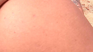 Young couple fucking on a nudity beach