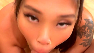 asian babe sucking big dick extra sloppy HUGE CUMSHOT FACIAL