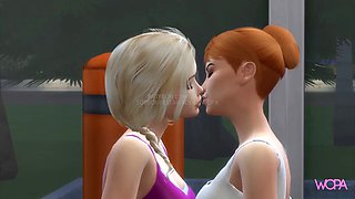 Lesbian friends fall in love and have sex in the gym