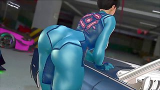 Chun Li in Samus Aran's outfit shows off her perfect wiggly ass