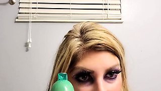 Sexy Condom Demonstration with a Sex Toy