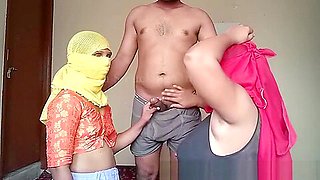 Asian Desi Indian Step mom and Step daughter Group sexy Romantic Porn Video.
