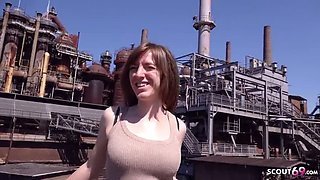 Skinny German Teen Nicky Fox Outdoor Sex Casting with Big Cock