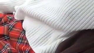 Teen Girl in Plaid Skirt Gets a Ride to School From a Stranger on a Snowy Day