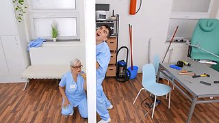 nurse gets a glory hole ass fuck