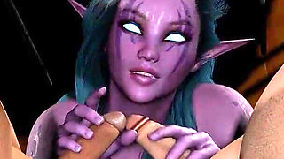 Night Elf Threesome with Two Hard Boys