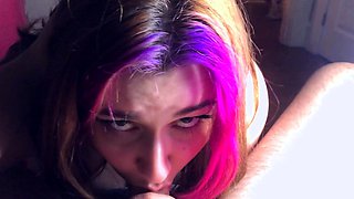 Mexicana blowjob with her big boobs