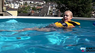 Tight Lifejacket Tease - Bikini Brat in the Pool