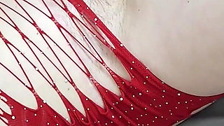 Beautiful Horny Girl Plays with Her Wet Pussy, Dildo in Action