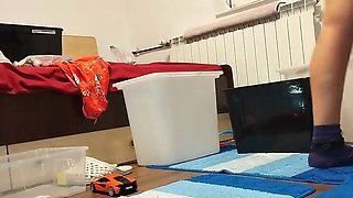 Sexy MILF Mirsur with Hairy Pussy & Big Ass Uses Vacuum Cleaner in Empty House - Latina Amateur Blowjob