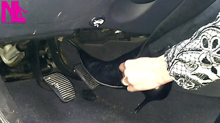 Pedal Pumping and Unzipping My Black Leather High Heeled Boots