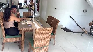 My Boyfriend's Best Friend Fucks Me Hard in Kitchen While His Wife Watches - MaRaSexx Amateur Latina MILF