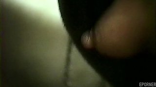 Vintage Brunette Screws Outdoor In Lingerie Close Up