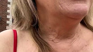 Euro blonde amateur fucks POV outdoor