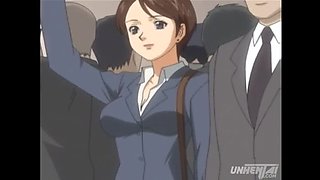 Uncensored Hentai: Groping Busty MILF Blonde on Public Train Anime