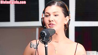 Tgirl Goddess Interracial Duo Fuck In Singing Booth