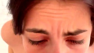 Nasty brunette pornstar with big boobs