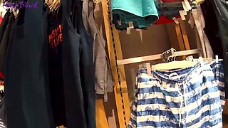 Fitting Room Blowjob and Cum Swallow with Cute Store Consultant Letty Black