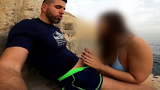 Fucking a Big Ass Spanish in Public with Sea View