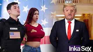 White House Sex Scandal - Two Curvy Venezuelan Babes Get Anal from Security Guards