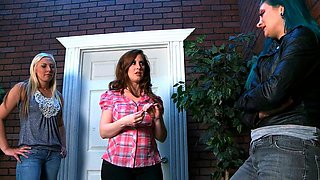 Blonde and Brunette Lesbians Share a Vibrator