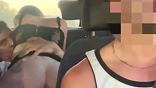 Fucking Tiny Lil Babe in the Uber, She Is so Horny That Jerks off the Driver - Massy Sweet