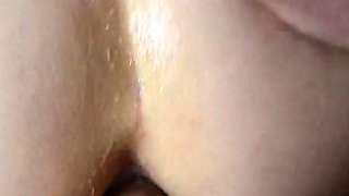 Oiled Bubble Butt Teen Gets Anal Creampie and Cum on Ass