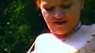 Redhead Babe Sucks Throbbing Cock Outdoors and Fingers Dripping Pussy