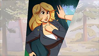 Video game porn, girly-girl, public