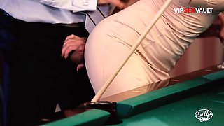 Curvy Pinup Babe Seduces Stud After Pool Game & Lets Him Fuck Her Good With Kattie Gold