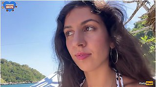 Walking With Hot Cum On My Face On A Public Beach Full Of People - Cumwalk - Katty West