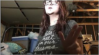 Hot Teen Babe Smokin In Garage