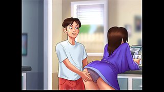 Curvy stepmom Aicreations gets creampied by her stepson in a steamy summertime saga