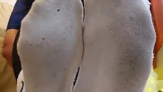 Blonde MILF Fulfills Mans Foot Fetish