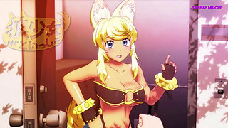 Wolf Girl Babe Fuck Tits In The Bathroom