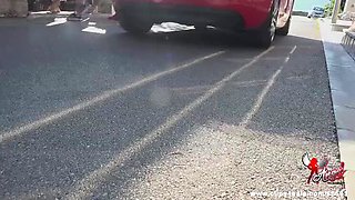 Amateur Footjob With Angel The Dreamgirl - Outdoor Public Sex in 4K