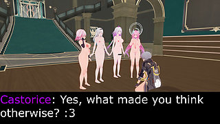 Honkai Star Rail - Caelus Harem Party - Cyrene, Marchevernight, Firefly and Castorice - 3D Hentai Animations