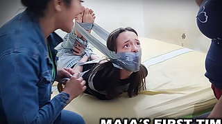 18-year-old Maia's First Time: Taped & Trained by Stepmom & Mistress