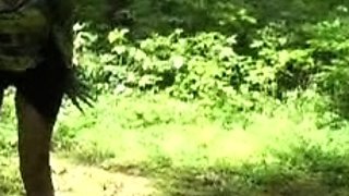 Blonde amateur enjoys the feeling of masturbating outdoors