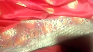Red saree stripping