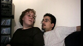 Busty German slut in glasses fucked hard in front of a horny bitch
