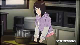 Naruto Comes Home And Fucks His Wife Hinata While She Washes The Dishes - Hentai Uncensored Boruto - Car Toon