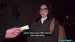 Don't Let My Mother Hear! Nerdy Brunette Emily Pink in Outdoor POV Pickup for Public Agent