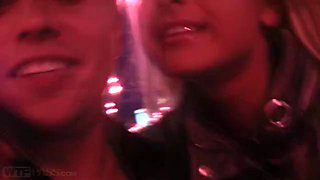 Public fuck with gf in fishnets