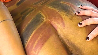 Dark Teen Gets Dominated by Dominatrix, Strap on