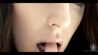 This brunette chick with nice big boobs and a pretty face is