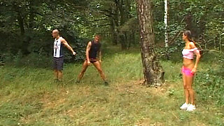 German Amateur Teen Threesome FFM Outdoor Brunette DP