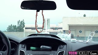 Bathroom fuck turns into intense sex session for teen Gianna Gem